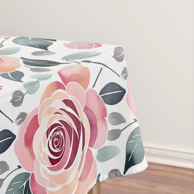 Toalha De Mesa Rosas Abstratas Em Cores Pastel (Posição Original)