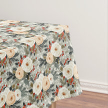 Rosas Brancas de Natal Elegantes e Berry Vermelho 