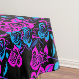 Toalha De Mesa Rosas Coloridas de Neon
