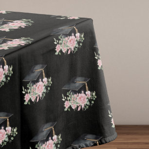 Toalha De Mesa Rosas Cor-de-Rosa Modernas Boina de Graduação Pret