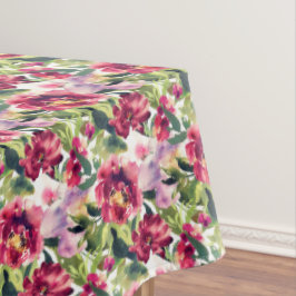 Toalha De Mesa Rosas de primavera de madeira rusticada burgundy