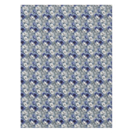 Toalha De Mesa Rosas e Lírios Azuis e Brancos Elegantes