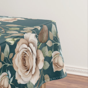 Toalha De Mesa Rosas em Aquarela em Tons Pálidos