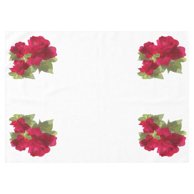 Toalha De Mesa Rosas florais de Aquarela Tablecloth (Frente (Horizontal))