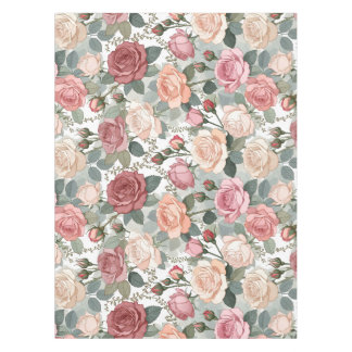 Toalha De Mesa Rosas Macias & Folhagens — Elegância Feminina Cont