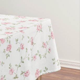 Toalha De Mesa Rosas Pink Românticas Vintage Suave Floral Fazenda