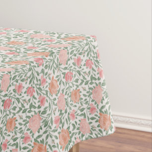 Toalha De Mesa Rosas Rosa e Bege Vintage Perfeitas