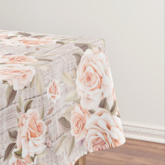 Toalha De Mesa Rosas Russos de Madeira e Vintage Chique Romântico