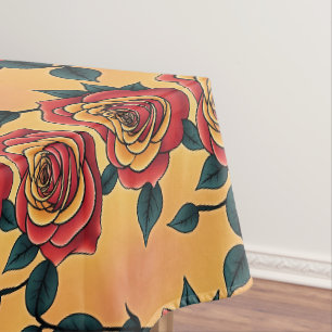 Toalha De Mesa Rosas Vermelhas E Amarelas
