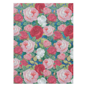 Toalha De Mesa Rosas Vermelhas e Rosa, Elegantes, Vitorianas, 
