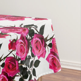 Toalha De Mesa Rosas Vermelhas e Rosadas Agrupadas Sobre um Fundo