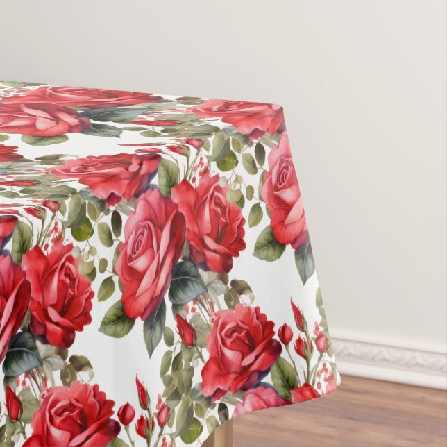 Toalha de Mesa Rosas Vermelhas Elegantes (Posição Original)