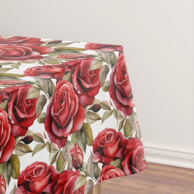 Toalha de Mesa Rosas Vermelhas Elegantes (Posição Original)