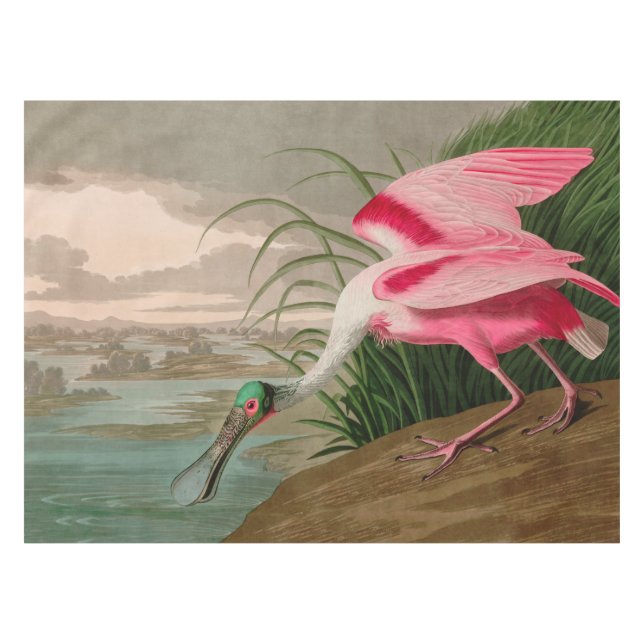 Toalha De Mesa Roseate Spoonbill Birds, Impressão da América Audu (Frente (Horizontal))