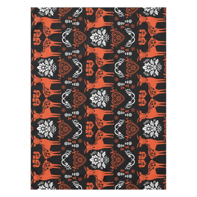 Toalha De Mesa Rosemaling Norueguês Folk Art (Frente)