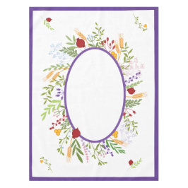 Toalha De Mesa Rosh Hashanah, Colorida, Frota Floral Oval, em Bra