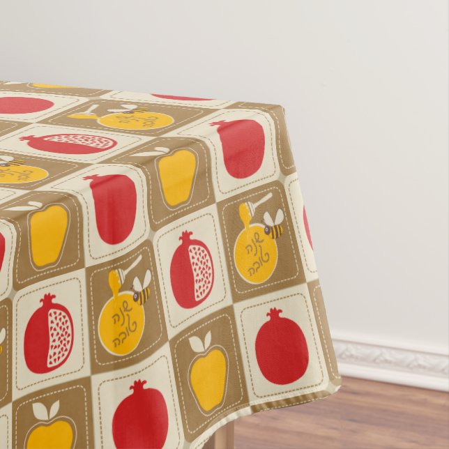 Toalha De Mesa Rosh Hashanah Cotton Tablecloth (Posição Original)