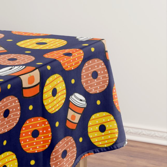 Toalha De Mesa Rosquinhas de queda de abóbora e café Ação de Graç (Posição Original)