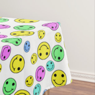 Toalha De Mesa Rostos Emoji Felizes Multicoloridos
