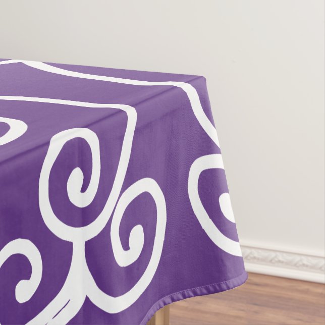 Toalha De Mesa Roxo com rolhas brancas (Posição Original)