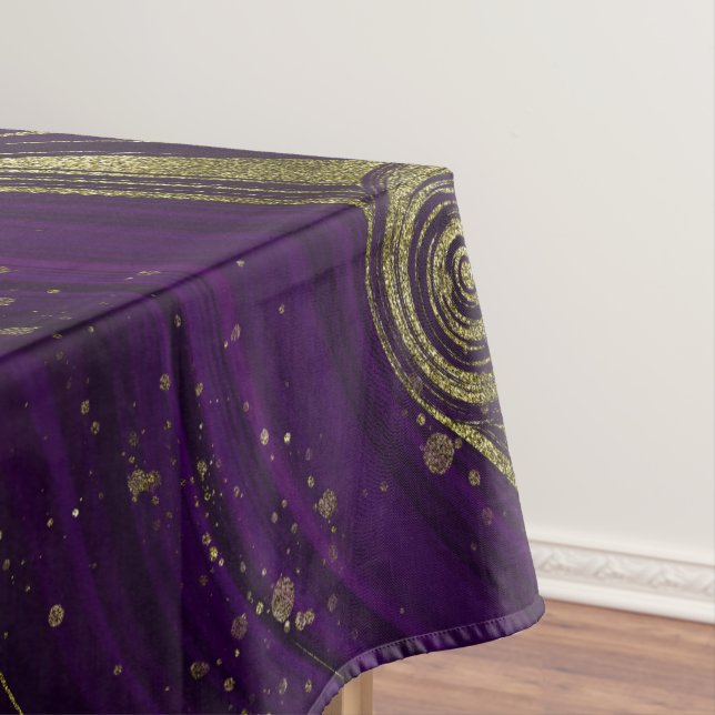 Toalha De Mesa Roxo Roxo e Dourado do Elegante Moderno   (Posição Original)