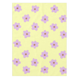 Toalha De Mesa Roxo Whimsso e Floral Amarelo Cheio