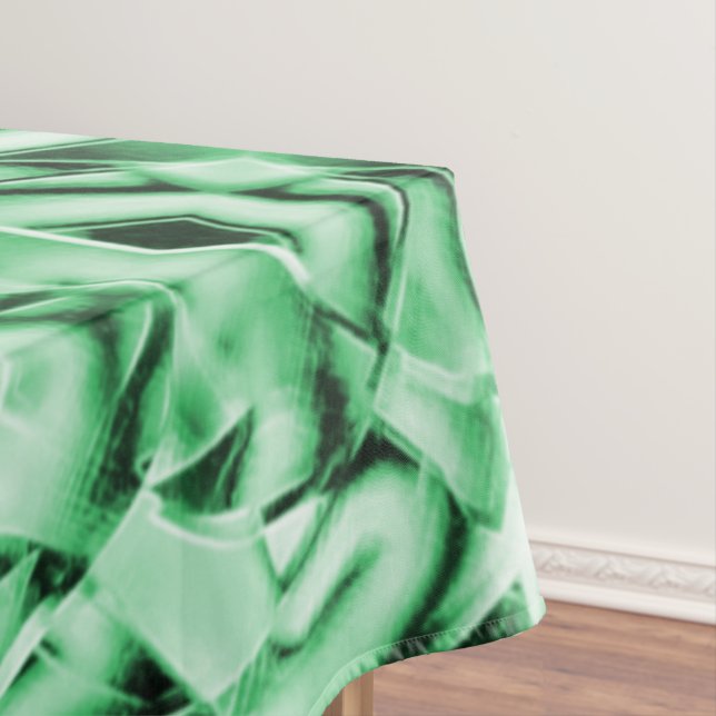 Toalha De Mesa Russo ou não, branco verde estranho entrelaçado (Posição Original)