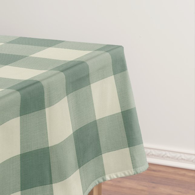 Toalha De Mesa Rustic Green Gingham Moderno Natal (Posição Original)