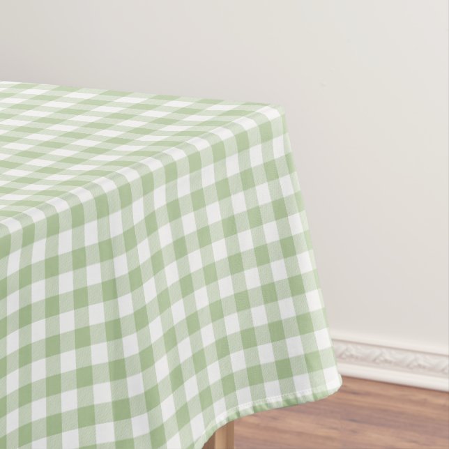 Toalha De Mesa Sage and White Buffalo Plaid Gingham (Posição Original)
