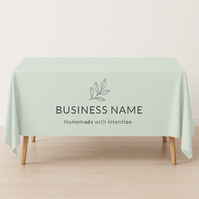 Toalha De Mesa Sage Green Botanical Logo Display Minimalist  (Criador carregado)
