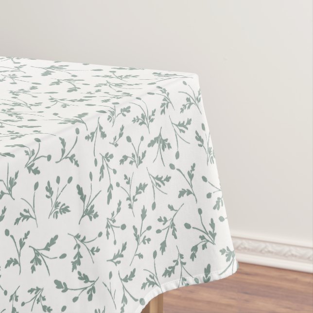 Toalha De Mesa Sage Green Modern Farmhouse Daisy Buds Pattern (Posição Original)