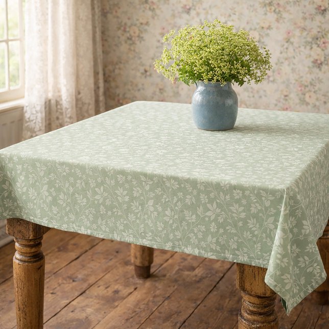 Toalha De Mesa Sage Green Vintage Tablecloth  (Criador carregado)
