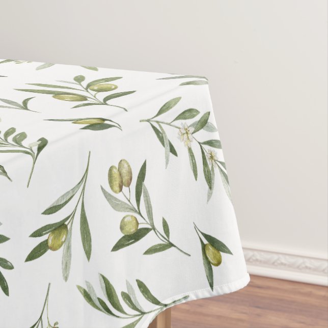 Toalha De Mesa Sage Green Watercolor Olives (Posição Original)