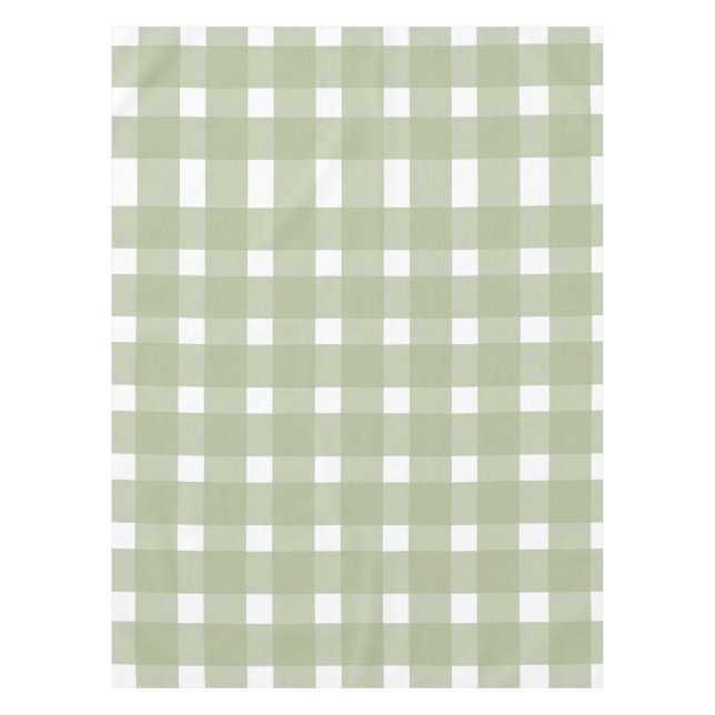 Toalha De Mesa Sage Green White Gingham Patterno (Frente)