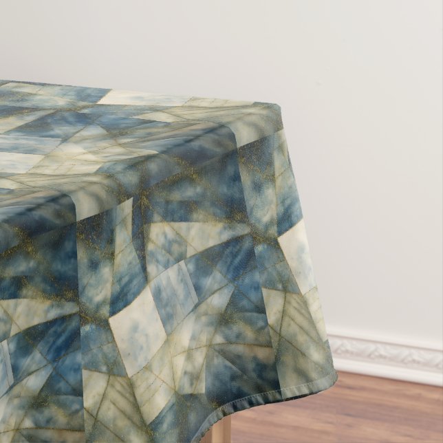 Toalha De Mesa Sage Olive Green Dourado Geométrico Abstrato natur (Posição Original)