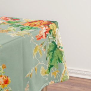 Toalha De Mesa Sage Orange Vintage Floral Country Jardim Inglês