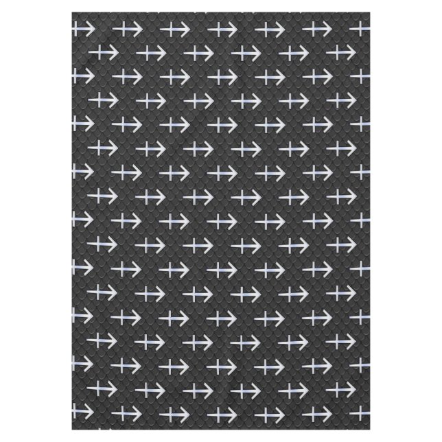 Toalha De Mesa Sagitário Moderno - Sinal Zodiac na Pele Cobra (Frente)