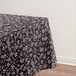 Toalha De Mesa Sakura Rosa em Preto