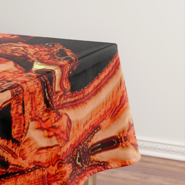 Toalha De Mesa Salmão negro ou coral destruído, fundo negro (Posição Original)