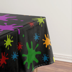 Toalha De Mesa Salpicos de Tinta em um Fundo Preto