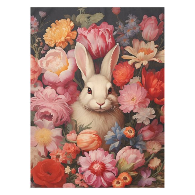 Toalha De Mesa Sangue de Primavera de coelhinhos de galinha (Frente)