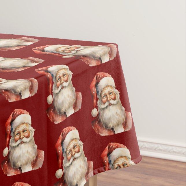 Toalha De Mesa Santa Claus Retro Christmas Pattern (Posição Original)