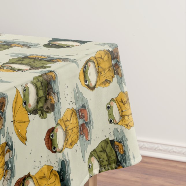 Toalha De Mesa Sapos Caprichosos em Padrão de Impermeáveis (Posição Original)