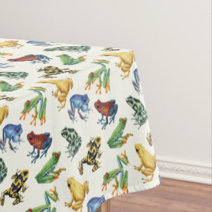 Toalha De Mesa Sapos em branco natural