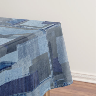 Toalha De Mesa Sarja de Nimes azul Shibori dos retalhos de Boro