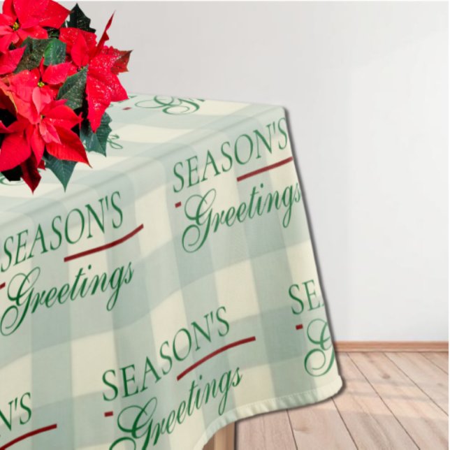 Toalha De Mesa Saudações da temporada Gingham Natal (Criador carregado)