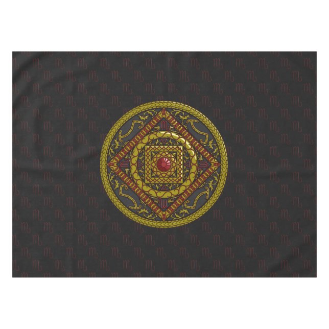 Toalha De Mesa Scorpio Mandala Tablecloth (Frente (Horizontal))