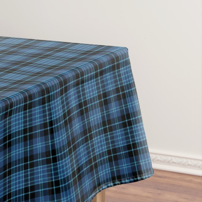 Toalha De Mesa Scottish Clergy Blue e Black Tartan (Posição Original)