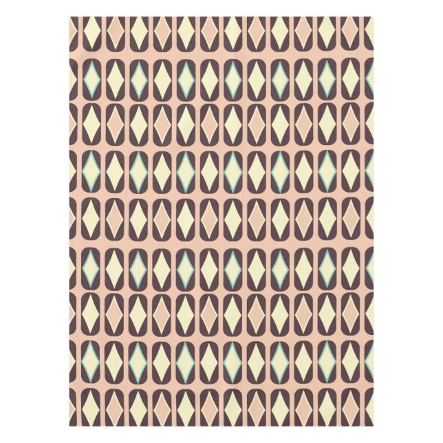 Toalha De Mesa Seamless geometric pattern in dark brown leaf  (Frente)