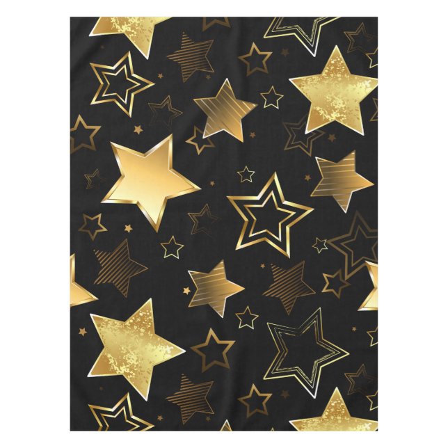 Toalha De Mesa Seamless pattern with Golden Stars (Frente)